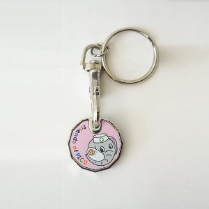 Keyring with Trolley Coin