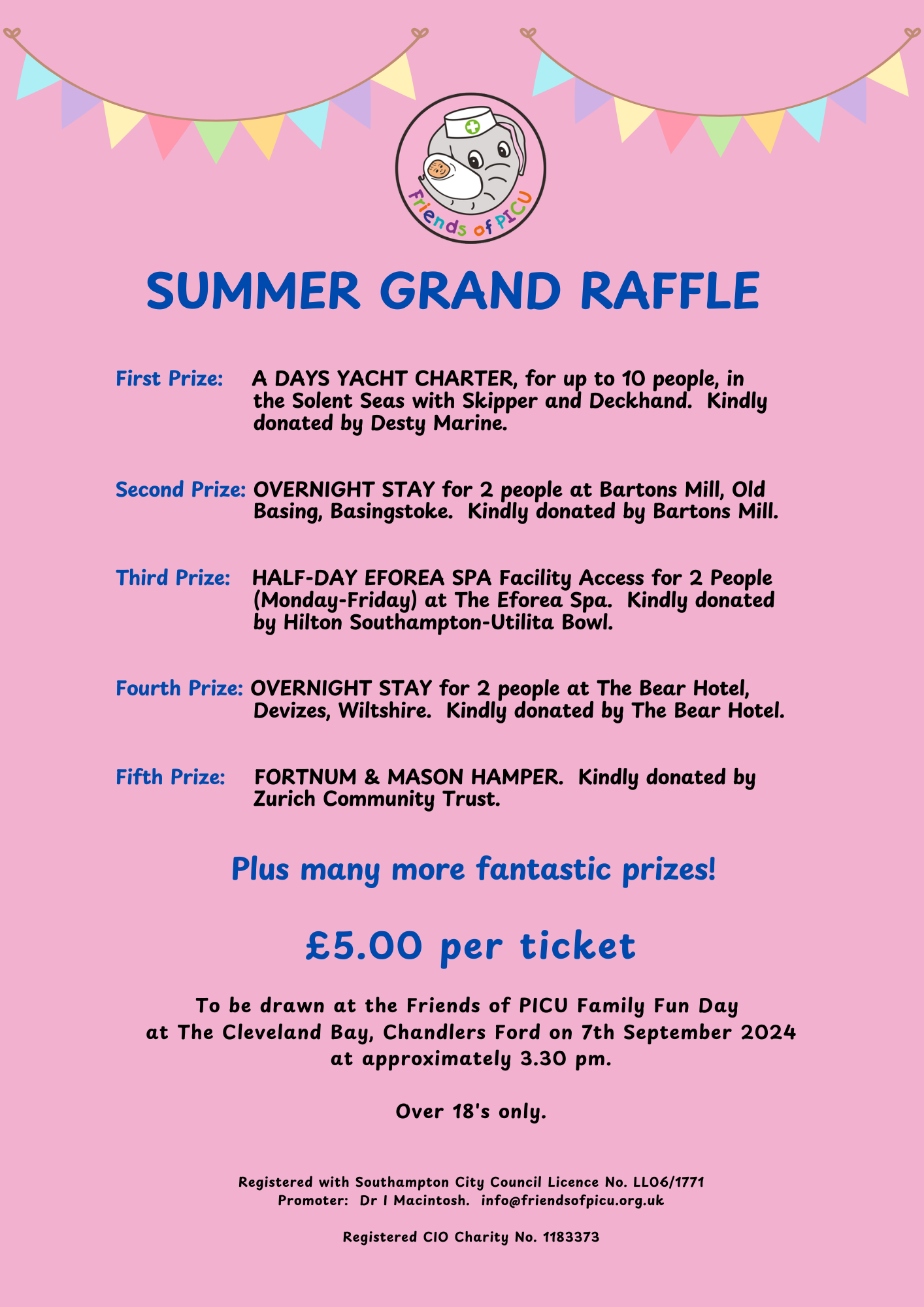 Suumer Raffle Summer Grand Raffle - Friends of Paediatric Intensive Care Unit